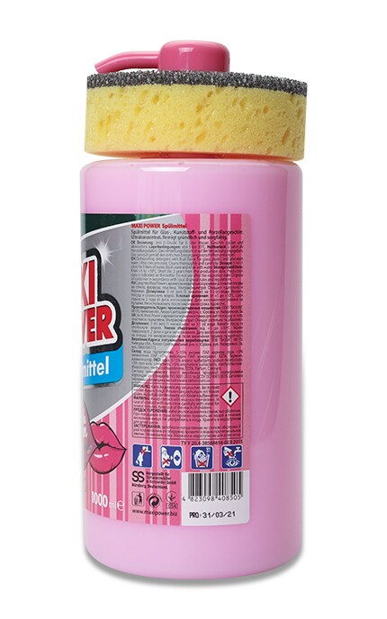 MAXI POWER-Засіб для миття посуду Maxi Power Bubble Gum, 1000 мл-4823098408505