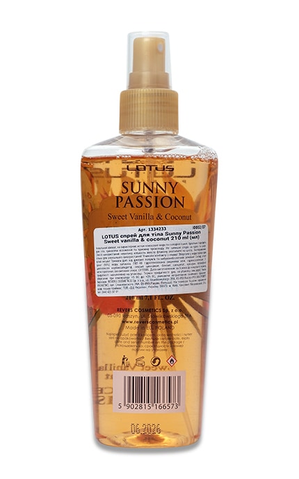 LOTUS-Спрей для тела Lotus Sunny Passion Sweet Vanilla&Coconut 210 мл-5902815166573