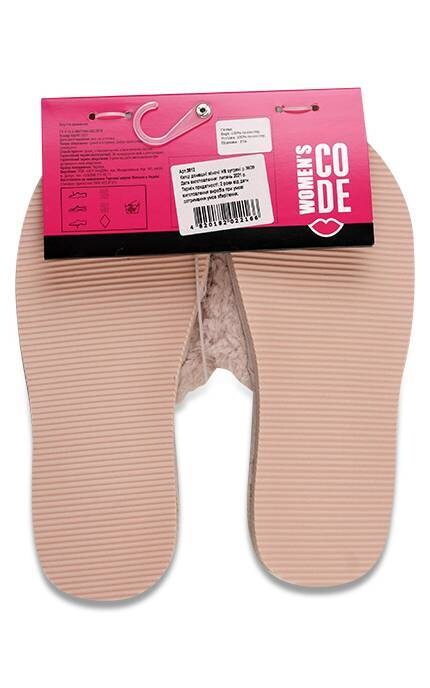 WOMEN'S CODE-Тапочки домашние женские Women`s Code HS меховые цвет розовый размер 38-39 1 шт-4820182022166