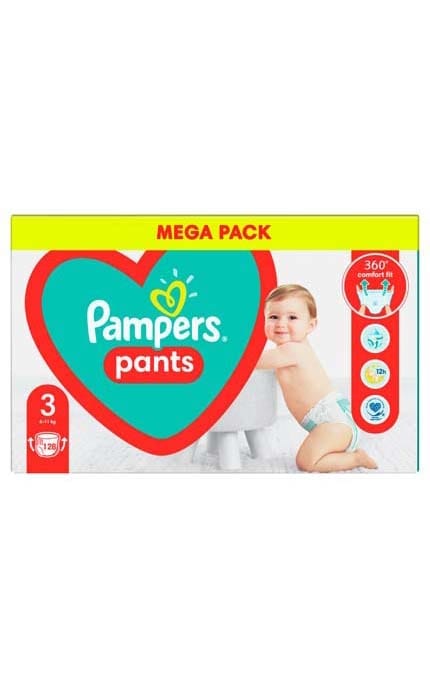 PAMPERS-Підгузки-трусики Pampers Pants розмір 3 6-11 кг 128 шт-8006540069417