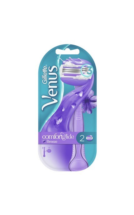 GILLETTE VENUS-Бритва зі змінними касетами Venus ComfortGlide Breeze для жінок , 2 шт-7702018886166
