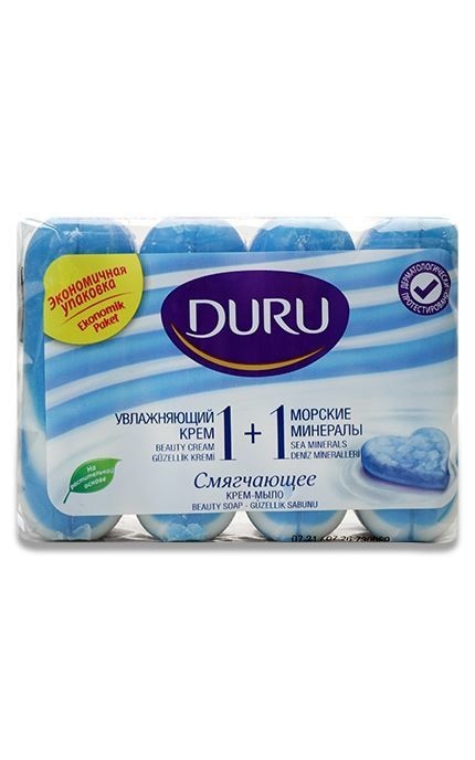 DURU-Крем-мыло смягчающее Dure увлажняющий крем и морские минералы, твердое, 4*80 г-8690506517809