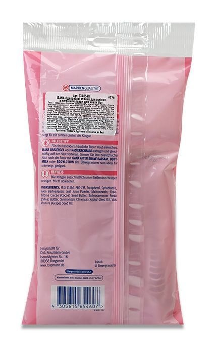 ISANA-Станки одноразові для гоління жіночі Isana з потрійним лезом, 8 шт-4305615654607