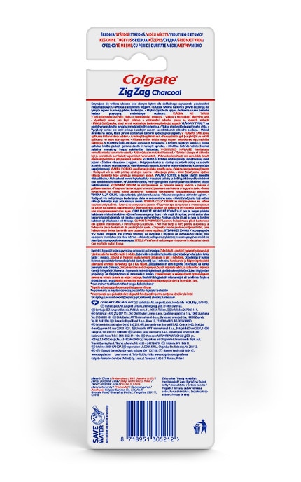 COLGATE-Зубна щітка Colgate Zig Zag Charcoal чорна, середньої жорсткості-8718951305212
