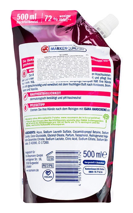 ISANA-Мыло жидкое для рук Isana Berry love 500 мл-4305615848174