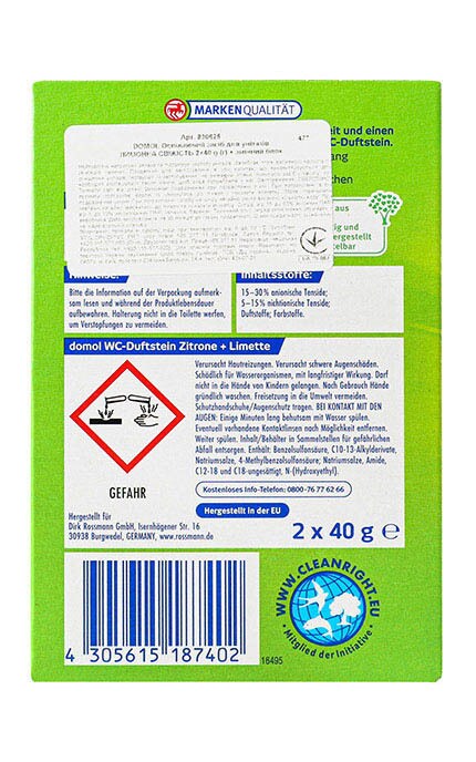 DOMOL-Засіб для дезінфекції унітазу з корзинкою Domol лимон 80 г-4305615187402