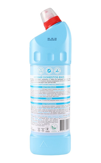 DOMESTOS-Засіб для чищення Domestos Eco Свіжість моря 1 л-8720182992680
