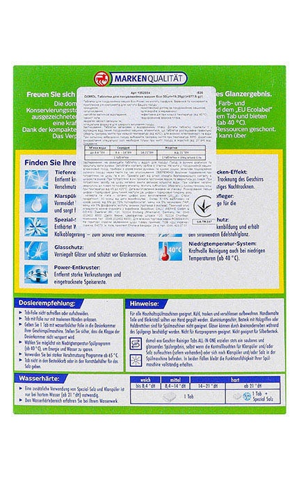 DOMOL-Таблетки для посудомийних машин All-in-One Domol Eco Power 30х19.25 г-4305615688091