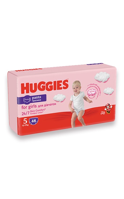 HUGGIES-Подгузники-трусики для девочек Huggies Pants размер 5 12-17 кг 48 шт-5029053547626