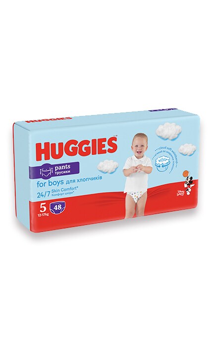 HUGGIES-Подгузники-трусики для мальчиков Huggies Pants размер 5 12-17 кг 48 шт-5029053547619