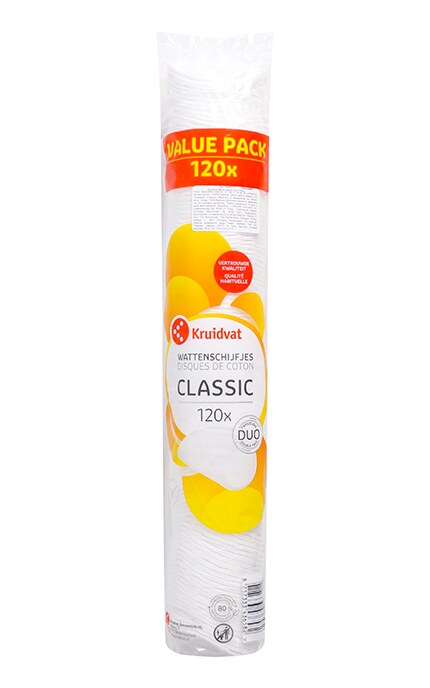 KRUIDVAT-Диски ватні Kruidvat Classic Duo 120 шт-8720674218410