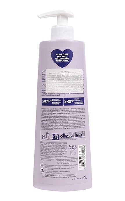 ALAMA-Шампунь для нейтрализации желтизны окрашенных волос Alama Professional Blonde 500 мл-8008277361079