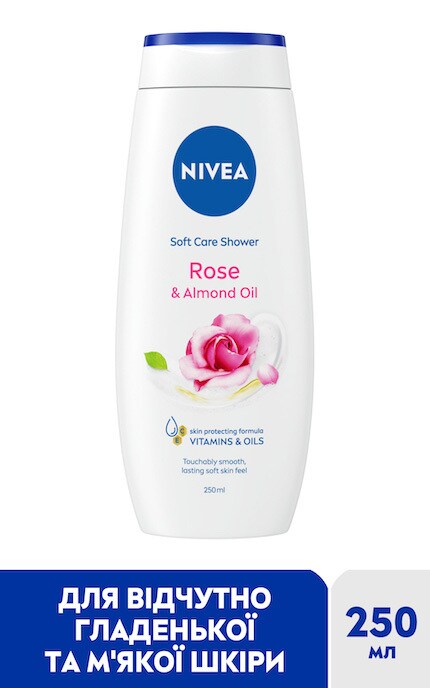 NIVEA-Гель-догляд для душу Nivea Троянда та мигдалева олія 250 мл-4006000004907