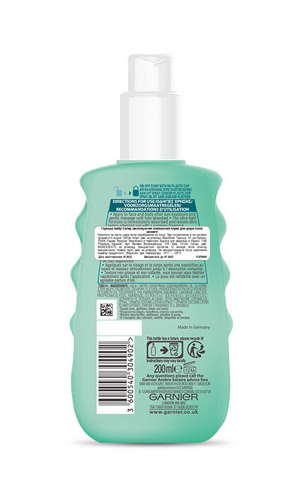 AMBRE SOLAIRE-Спрей для шкіри після засмаги зволожуючий та освіжаючий Garnier Ambre Solaire 200 мл-3600540304902