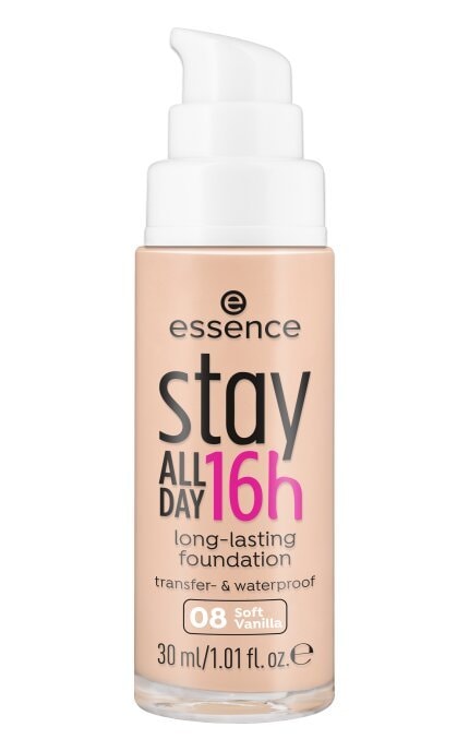 ESSENCE-Тональная основа водостойкая Essence Stay All Day 16h Long-lasting 08 Soft Vanilla 30 мл-4059729308177