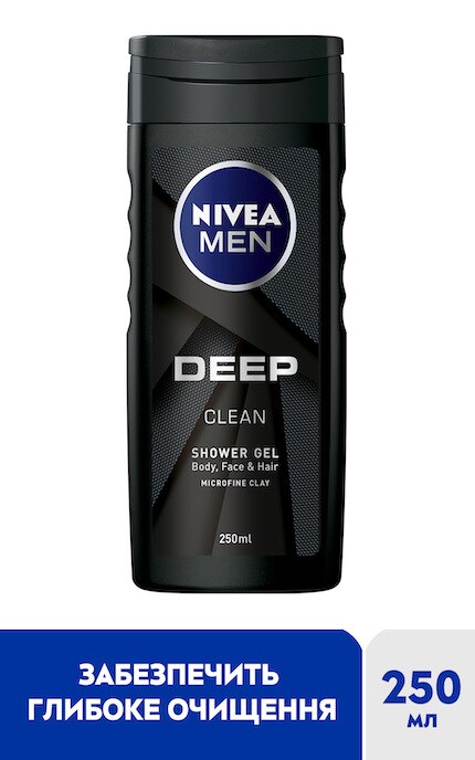 NIVEA-Гель для душа Nivea Men Deep для тела, лица и волос 250 мл-4005900531254