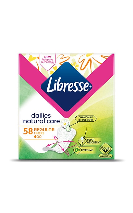 LIBRESSE-Прокладки гігієнічні щоденні Libresse Dailies Natural Care 58 шт -7322540575453