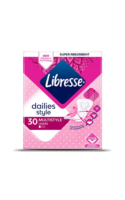 LIBRESSE-Прокладки жіночі щоденні Libresse DailyFresh Multistyle Plus 30 шт-7322540678642
