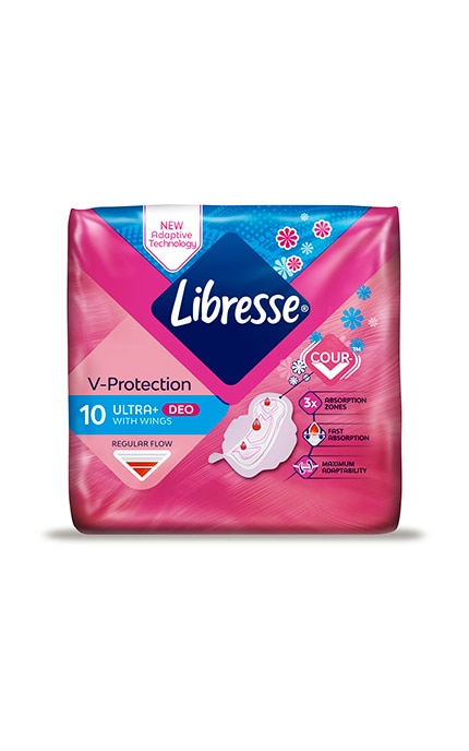 LIBRESSE-Прокладки женские гигиенические Libresse Ultra Deo 10 шт-7322540337938