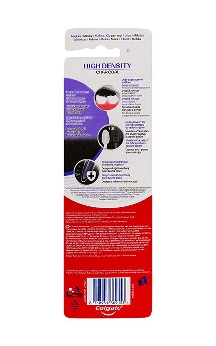 COLGATE-Зубная щетка Colgate High Density черный уголь 1+1, средней жесткости-8718951369153