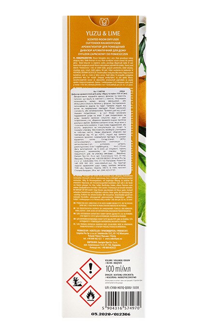MI BELLUMI-Дифузор ароматичний для дому Mi Bellumi Yuzu&Lime 100 мл-5904316574970