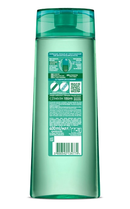 FRUCTIS-Шампунь для волосся Garnier Fructis Алое Аква бомба зміцнюючий для нормального волосся 400 мл-3600542134774