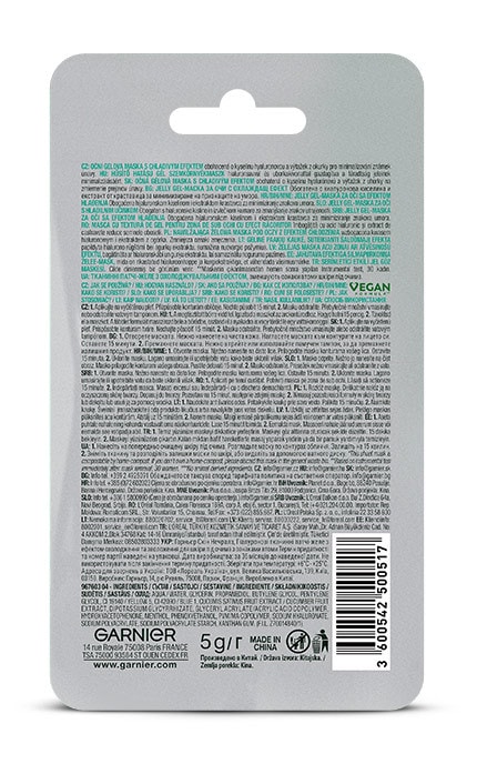 SKIN NATURAL-Патчи-желе под глаза гиалуроновые тканевые Garnier Skin Naturals Hyaluronic Cryo Jelly 5 г-3600542500517