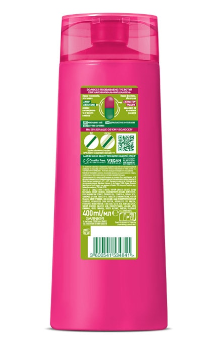 FRUCTIS-Шампунь для волосся Garnier Fructis Густе та Розкішне для волосся позбавленого густоти 400 мл-3600541534841