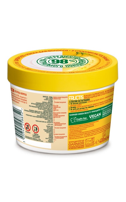 FRUCTIS-Маска для волосся Garnier Fructis Банан Екстра живлення 390 мл-3600542258852