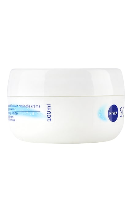 NIVEA-Крем інтенсивно зволожуючий Nivea Soft для обличчя рук і тіла з маслом жожоба і вітаміном Е 100 мл-4006000009537