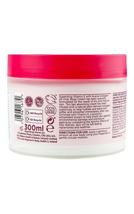 VITAMIN E-Крем для тела с коллагеном акации Superdrug Vitamin E 300 мл-7961670