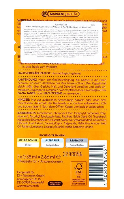 ISANA-Капсулы для лица Isana Vitamin C 7 шт-4305615875651