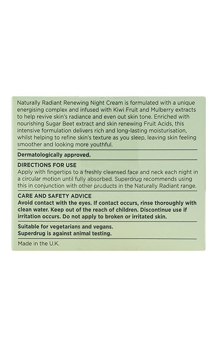 NATURALLY RADIANT-Крем для лица ночной обновляющий Superdrug Naturally Radiant 75 мл-5164530