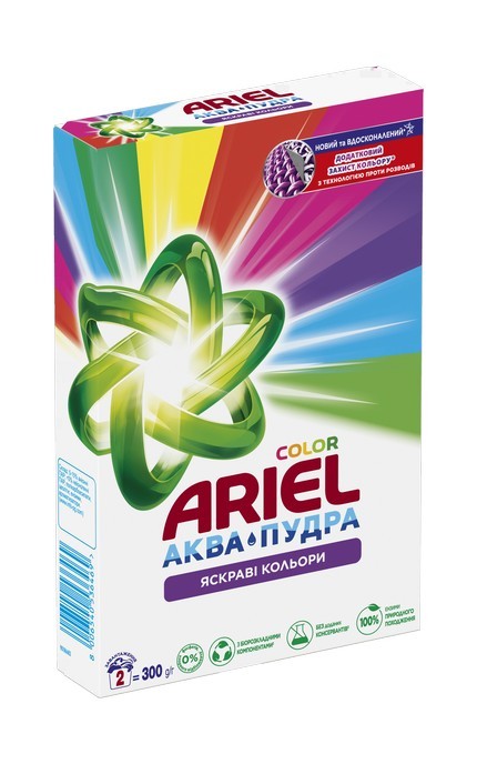 Пральний порошок Ariel Аква-Пудра Яскраві кольори 300 г | Watsons