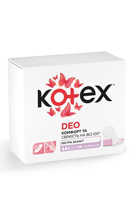 KOTEX-Прокладки жіночі гігієнічні щоденні Kotex Normal Plus Deo 56 шт-5029053548265