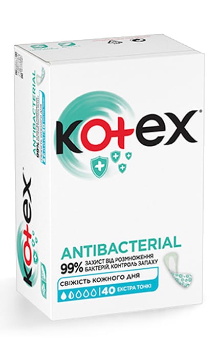 KOTEX-Прокладки ежедневные гигиенические Kotex Antibacterial 40 шт-5029053549149