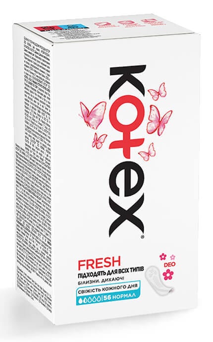 KOTEX-Прокладки жіночі гігієнічні щоденні Kotex Normal Deo 56 шт-5029053548098