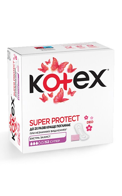 KOTEX-Прокладки жіночі щоденні Kotex Deo Super 52 шт-5029053548685