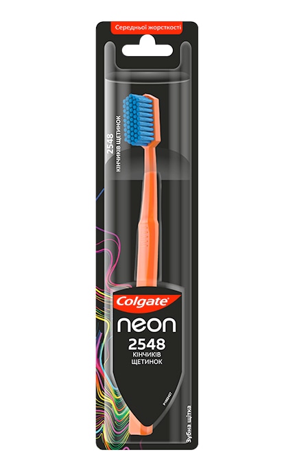 COLGATE-Зубна щітка Colgate Neon 2548 кінчиків щетинок середньої жорсткості-8718951486201