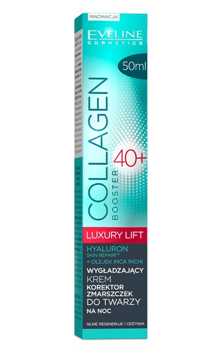 __EVELINE-Крем для лица разглаживающий ночной 40+ Eveline Cosmetics Collagen Booster 50 мл-5901761938739