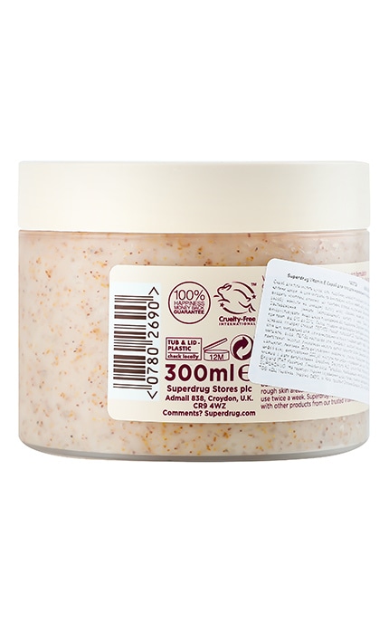 VITAMIN E-Скраб для тіла для нормальної та сухої шкіри Superdrug Vitamin E 300 мл-7802690