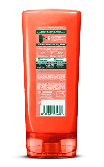 FRUCTIS-Бальзам-ополіскувач для волосся Garnier Fructis Гудбай Посічені Кінчики 200 мл-3600541285736