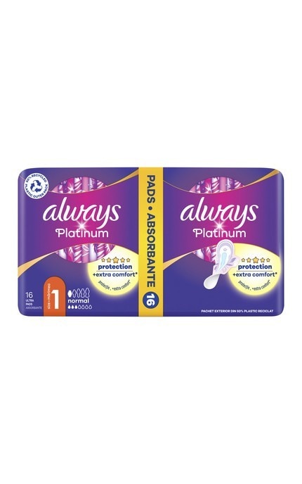 ALWAYS-Гігієнічні прокладки Always Platinum Normal (Розмір 1) 16 шт-8001090444912