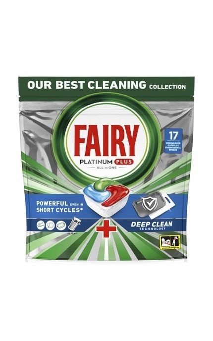 FAIRY-Таблетки для посудомоечных машин Fairy Platinum Plus Blue Все-в-одном, 17 шт-8006540728772
