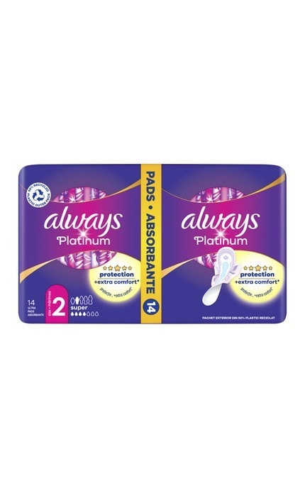 ALWAYS-Гігієнічні прокладки Always Platinum Super (Розмір 2) 14 шт-8001090444998