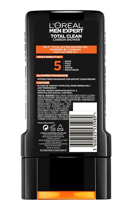 MEN EXPERT-Гель для душу чоловічий L'oreal Men Expert Total Clean 5 in 1 300 мл-3600523535989