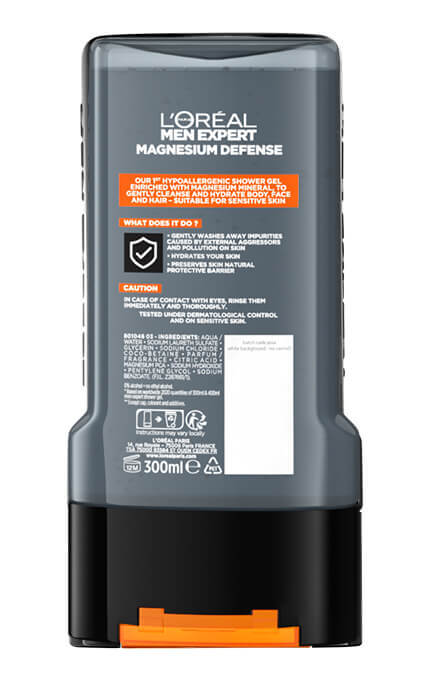 MEN EXPERT-Гель для душа мужской L'Oreal Men Expert Magnesium Defence 300 мл-3600524030117