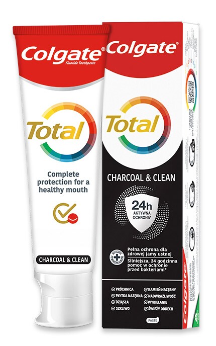 COLGATE-Зубна паста Colgate Total Charcoal антибактеріальна з активованим вугіллям 75 мл-6920354827952