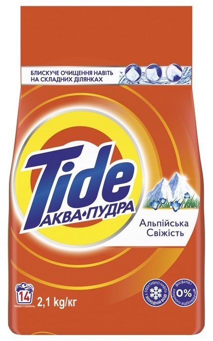 TIDE-Стиральный порошок Tide Аква-Пудра Альпийская Свежесть 2.1 кг-8006540534304