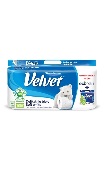 VELVET-Папір туалетний трьохшаровий Velvet делікатний 8 шт-5901478999009